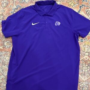 Nike Dri Fit Men's Polo Shirt in Vibrant Purple With WCU Cat Head Logo